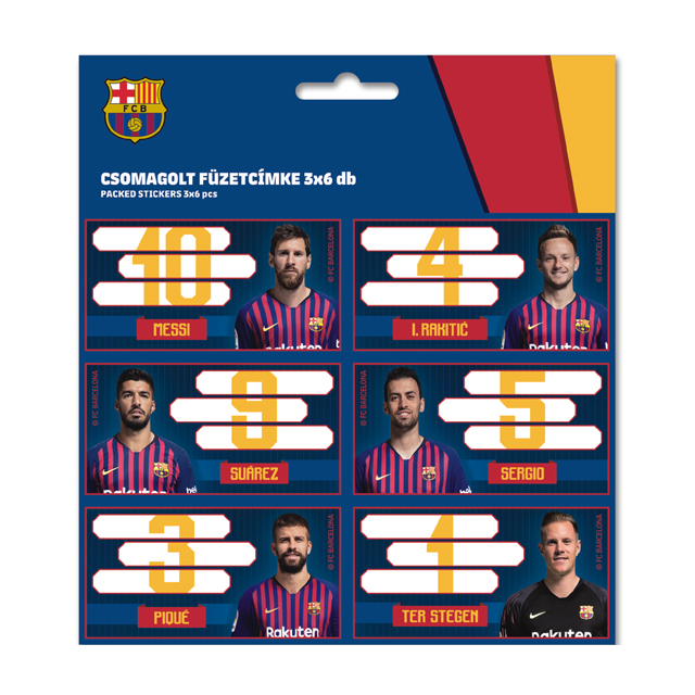 Štítky na zošity FC Barcelona ARS UNA